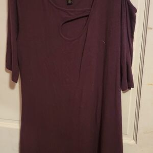 Burgundy Cold Shoulder Dress